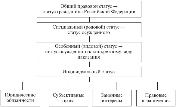 УВиды и структура правового статуса осужденного